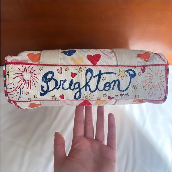 NWT BRIGHTON Red White And You Mini Canvas Tote / Crossbody Bag - Picture 10 of 16